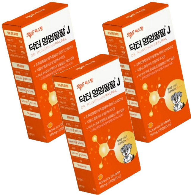 씨스팡 강아지 닥터 멍멍팔팔 J 관절 영양제, 20정, 뼈/관절강화, 3개