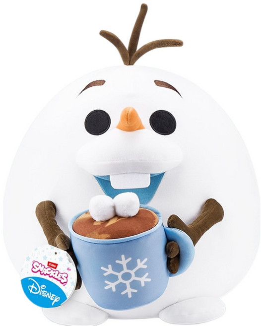 ZURU SNACKLES 迷你品牌 Snacklks 雪寶熱可可絨毛迪士尼娃娃, 混合色, 1個, 31.5cm