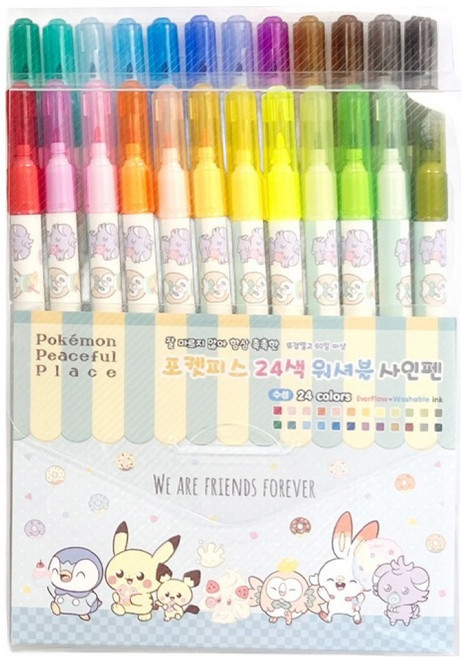 필박스 포켓몬스터 24색 워셔블 사인펜, 랜덤발송, 1개