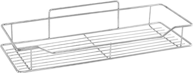 리빙홈디테일 무타공 심플 스텐 접착식 다용도 욕실 선반 LHD-096, 실버, 1개