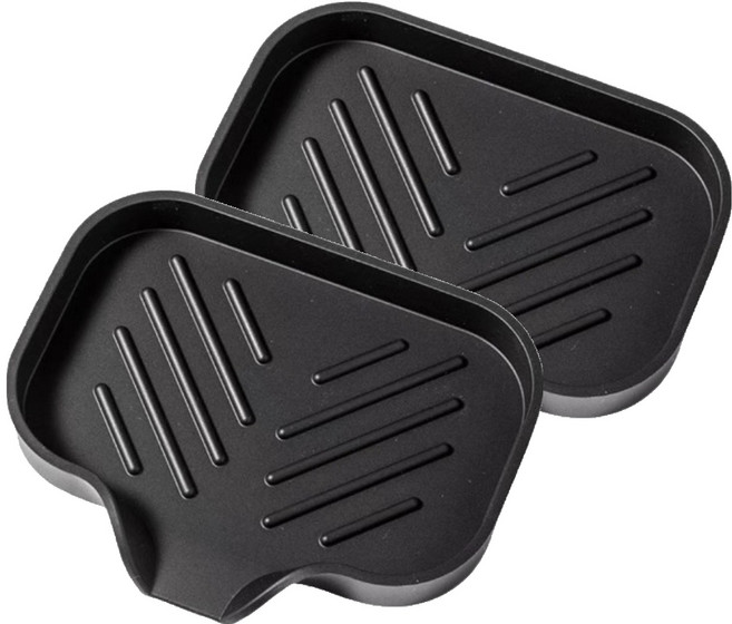 리빙홈디테일 실리콘 물빠짐 비누 받침 LHD-074, 블랙, 2개