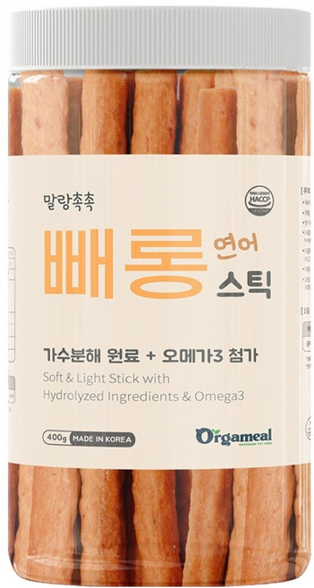 올가밀 강아지 말랑촉촉 빼롱스틱, 400g, 1개, 연어