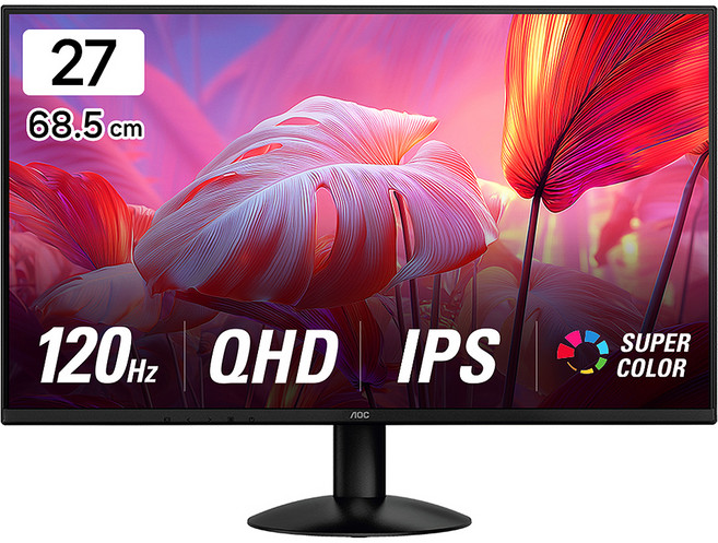 AOC QHD AOC 120 IPS 보더리스 HDR 시력보호 무결점 모니터, 68.58cm, Q27B30S3