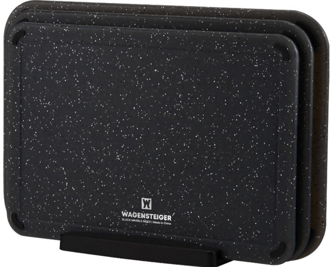 바겐슈타이거 마블 인덱스 도마 블랙 3종 + 거치대 세트, 1세트, 도마 소 + 중 + 대 + 전용 거치대