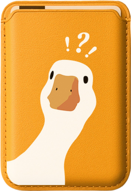 델리리움 귀여운 오리 디자인 맥세이프 카드지갑, 오렌지, 1개