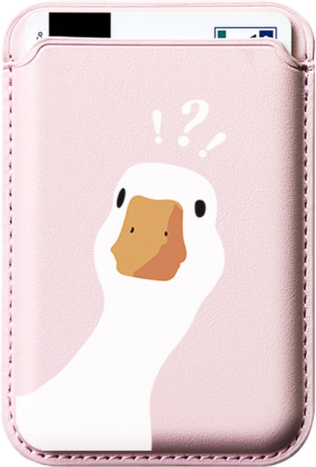 Delirium 可愛小鴨設計 MagSafe 卡夾, 粉紅色, 1個