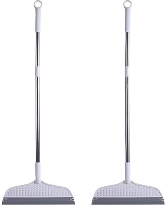 더자카 다용도 실리콘 스퀴즈 빗자루 30.5 x 105 cm, 화이트, 2개