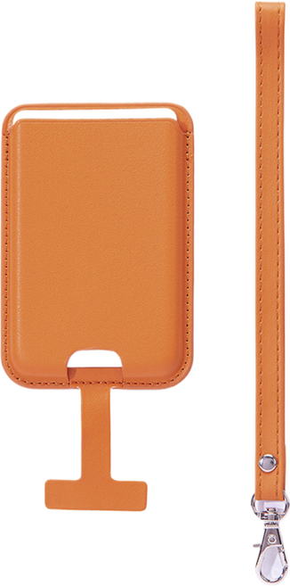 델리리움 분실 방지 스트랩 맥세이프 카드지갑 + 스트랩 세트, 브라운, 1세트