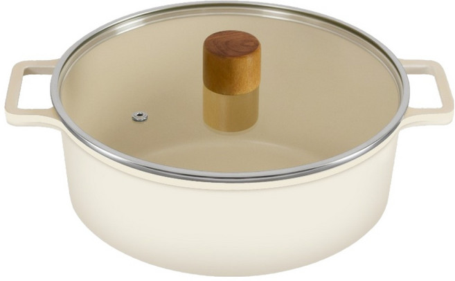 오슬로 인덕션 크리엠 세라믹 전골냄비, 24cm, 혼합색상, 1개