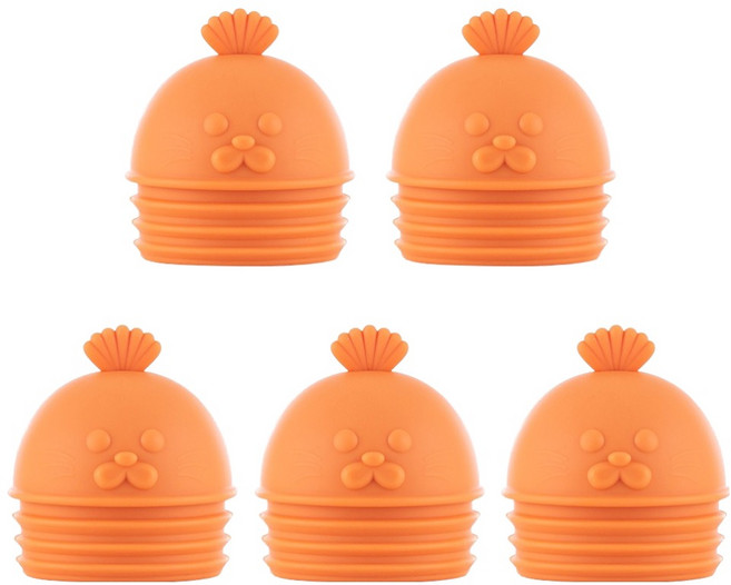 FLaiTO 韓國製矽膠動物插座保護蓋 海豹, 5個, 橘色