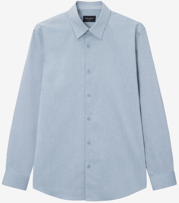 MIND BRIDGE 男士標準版型易護理彈性混色正裝襯衫 MADS0181