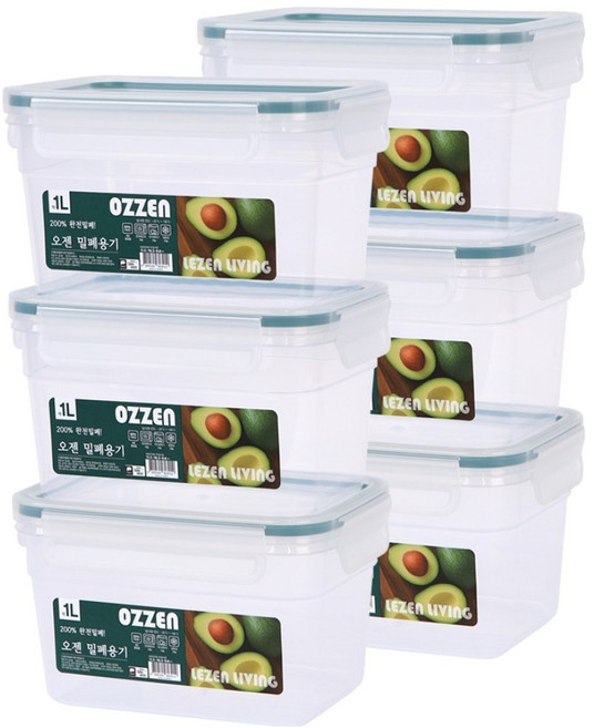 OZEN 密封容器, 6個, 1L
