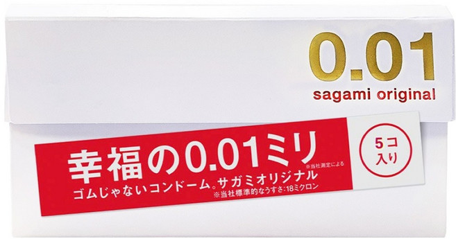 사가미 오리지널 콘돔 0.01, 5개입, 1개