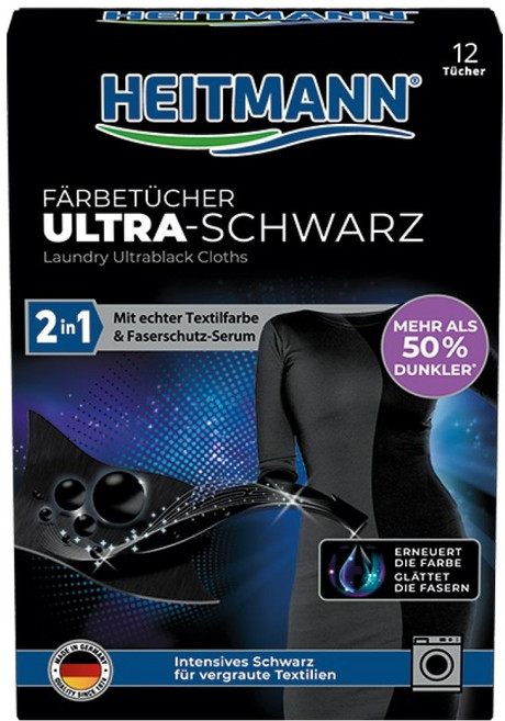 하이트만 검은옷 세탁시트 블랙, 12개입, 1개