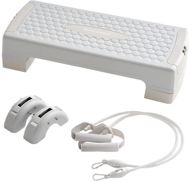 엑사이더 5단계 조절 가능 올인원 밸런스 스텝박스, 그레이 + 웜그레이