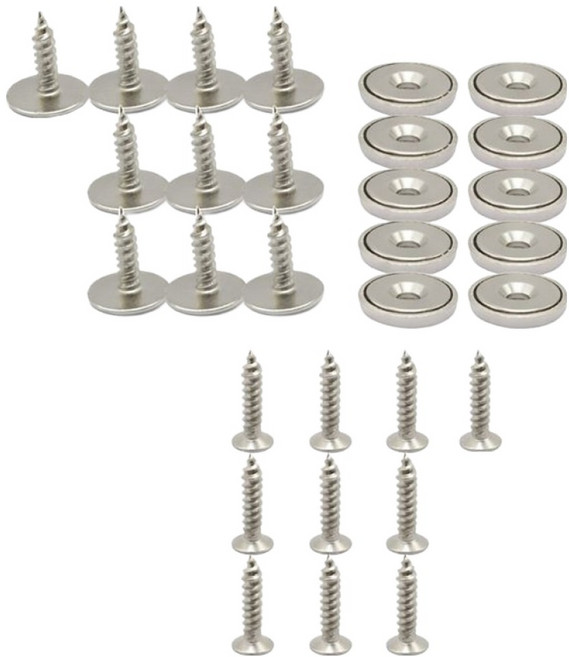 미누네 옷장 미닫이 문 수납장 충돌방지 자석 피스, 실버, 10개