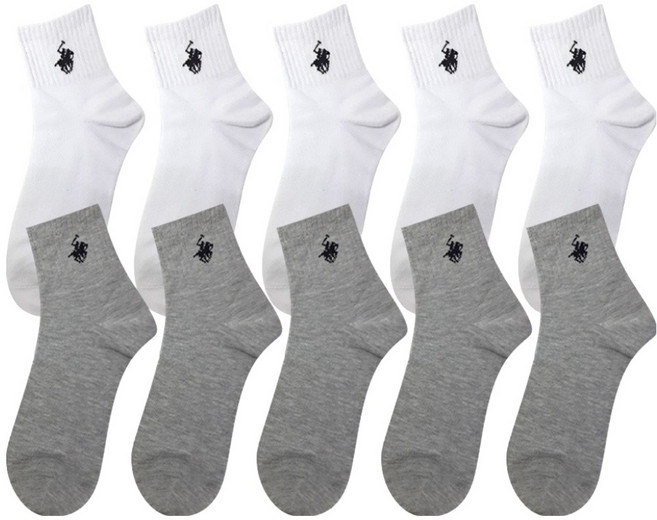BEVERLY HILLS POLO CLUB 比佛利保羅 男士中筒Logo襪 10雙