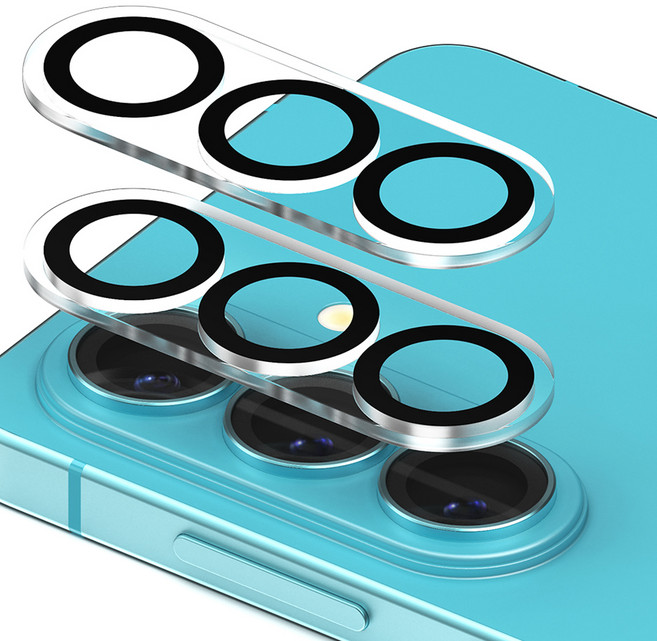 신지모루 빛번짐 방지 휴대폰 카메라 렌즈 강화유리 보호필름 2p 세트, 1세트