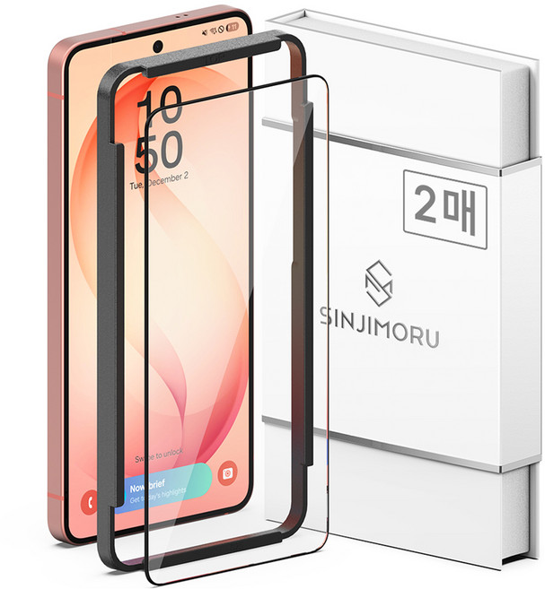 신지모루 풀커버 엣지 강화유리 휴대폰 액정보호필름 세트, 1세트
