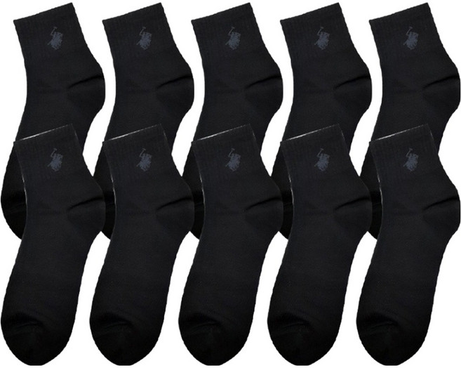 비버리힐스폴로클럽 남성용 중목 로고 양말 10켤레