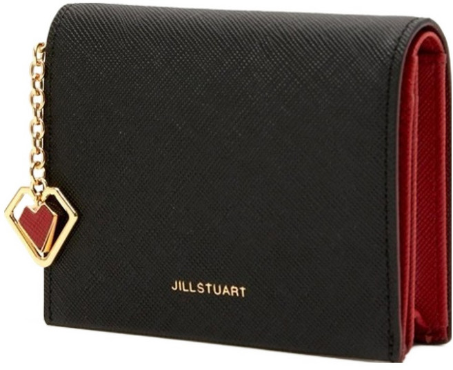 질스튜어트 LILY 지폐수납 쁘띠 참장식 소가죽 배색 반지갑