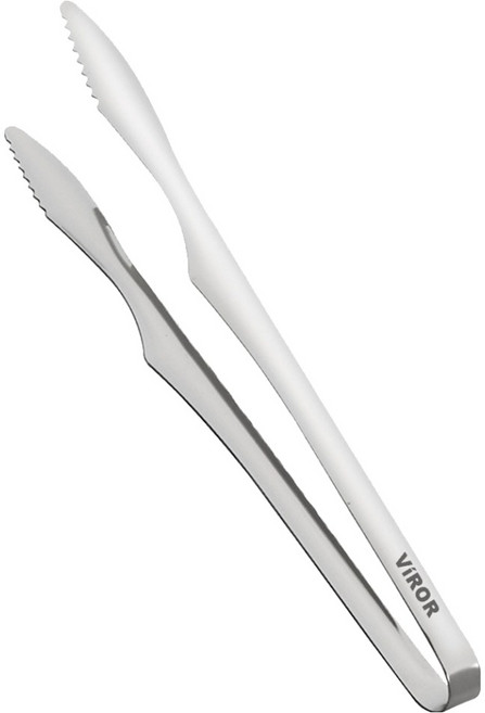 비로르 304 스텐 캠핑 주방 고기 요리 악어 집게, 실버, 1개