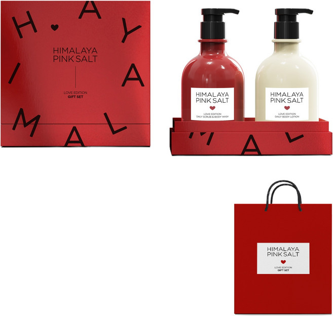 온더바디 LG생활건강 히말라야 핑크솔트 러브에디션 바디선물세트 + 쇼핑백, 1세트