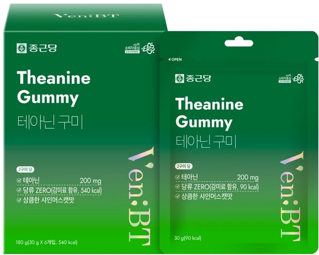 벤비티 데일리 케어 제로슈가 테아닌 구미 60p, 180g, 1개 - 쿠팡