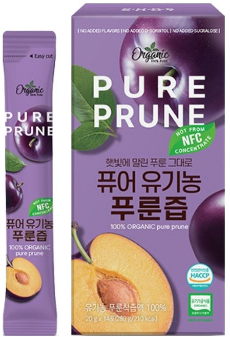 천호엔케어 퓨어 유기농 푸룬즙 14p, 280g, 1개