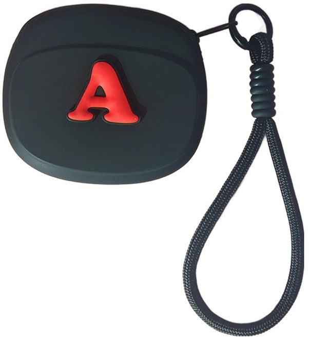 맘스핑거 케이블 에어팟 보관 휴대용 방수 로고 실리콘 이어폰 가방 우븐팔찌, 블랙, 1개