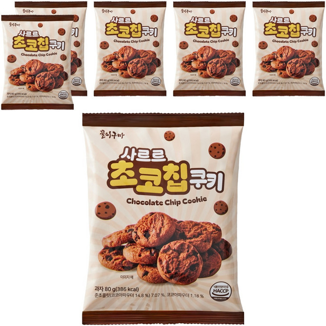 꿀이구마 사르르 초코칩쿠키, 80g, 6개