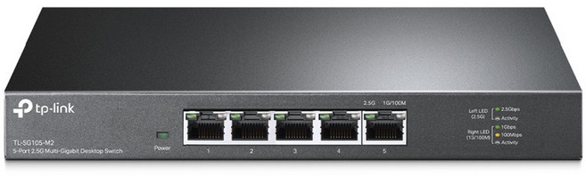 tp-link 桌上型Gigabit交換器 100Mbps/1Gbps/2.5G 5埠, 1個, TL-SG105-M2