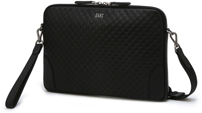 닥스 남성용 루이스 DD 패턴 경판 소가죽 클러치