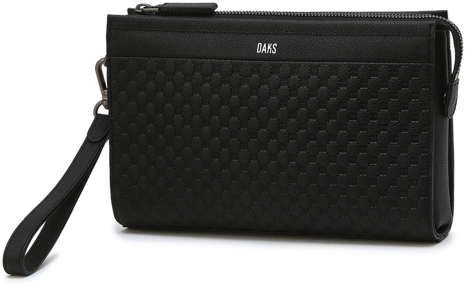 닥스 남성용 루이스 DD 패턴 경판 소가죽 그립백