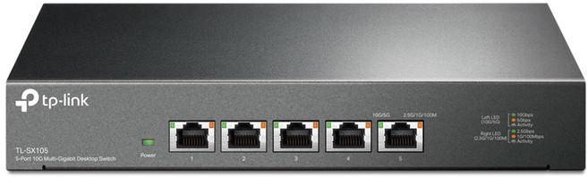 TP-Link 桌上型Gigabit交換器 100Mbps/1Gbps/10Gbps 5埠, 1個, TL-SX105