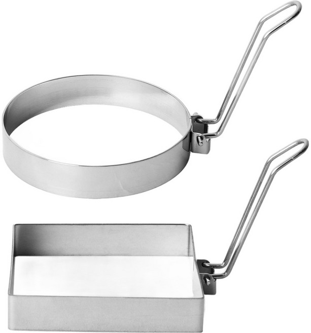 韓國製全不鏽鋼三明治圓形煎蛋模具 1格 + 方形吐司模具 1格, 1個