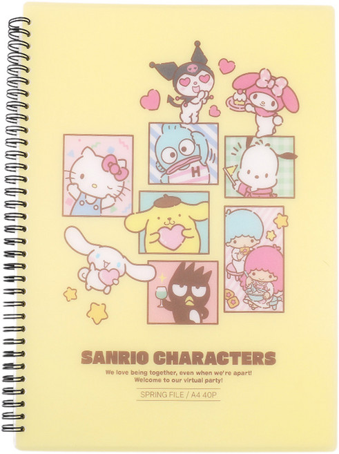 산리오 스프링 악보 화일 A4 40p, 1개, Yellow