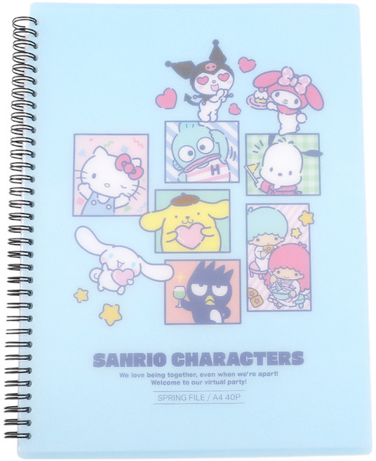 산리오 스프링 악보 화일 A4 40p, 1개, Blue