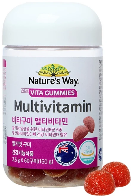 네이처스웨이 비타구미 멀티비타민 딸기맛 150g, 60정, 1개 - 쿠팡