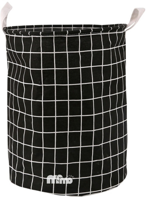 모모 패브릭 패턴 감성 햄퍼 1단, 블랙