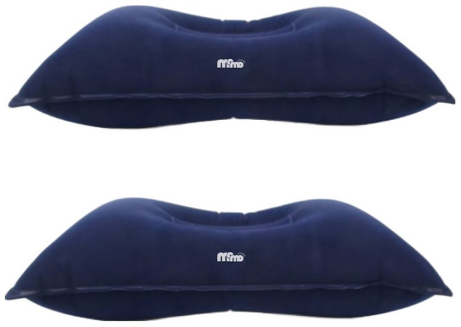 모모 캠핑 사각 에어베개, 네이비, 2개