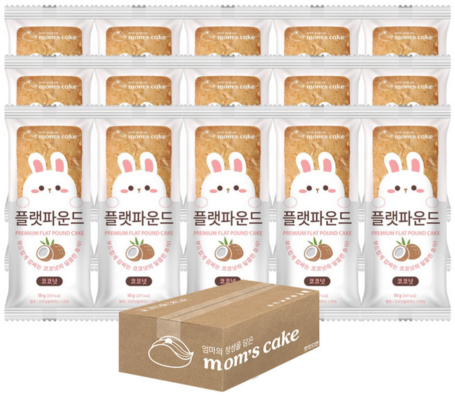 맘스케이크 플랫파운드 코코넛, 15개, 50g