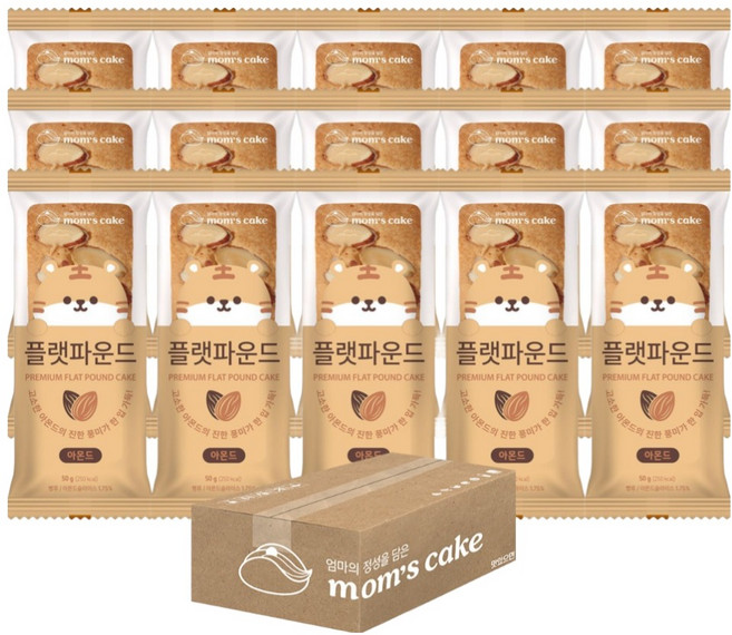 맘스케이크 플랫파운드 아몬드, 15개, 50g