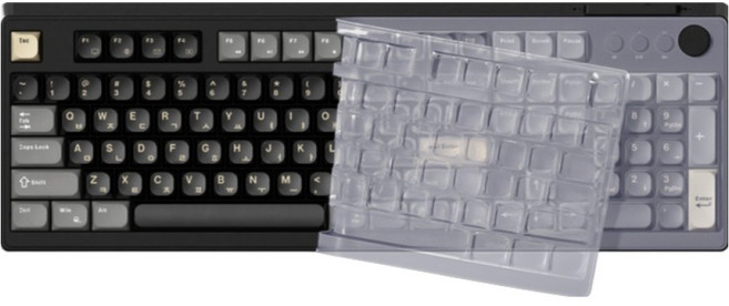 HANSUNG SUPERSTORE OfficeMaster 薄膜低噪音鍵盤膜 音量旋鈕 LED 辦公用全尺寸配列有線鍵盤, GK101, 皇家黑, 製造商軸