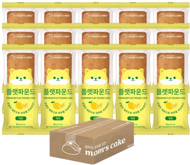 맘스케이크 플랫파운드 레몬, 15개, 50g - 쿠팡