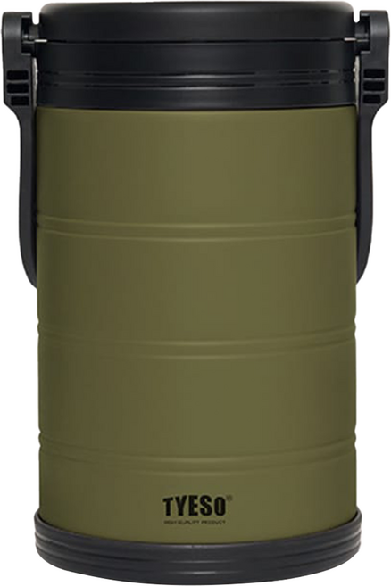 TYESO 泰碩 304不鏽鋼大容量手提冰桶, 苔蘚綠, 1個, 5L