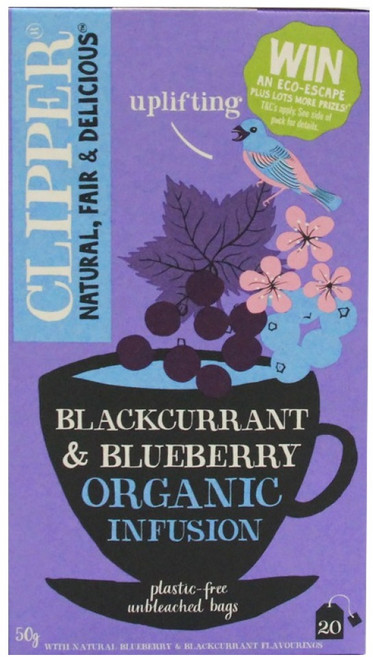 클리퍼 유기농 블랙커런트 앤 블루베리 허브티, 2.5g, 1개, 20개입