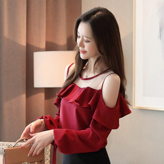 포플러앤씨 여성용 내브노트 오프숄더 블라우스 P26SPBL010706