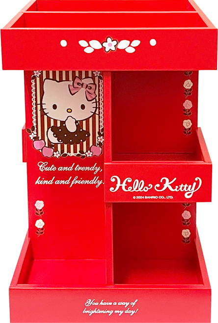 Sanrio 三麗鷗 HELLO KITTY旋轉收納櫃 SKT1320, 玫瑰花, 1個