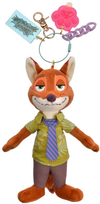 Disney STORE 動物方城市2 尼克 絨毛鑰匙圈, 混合色, 1個, 32cm